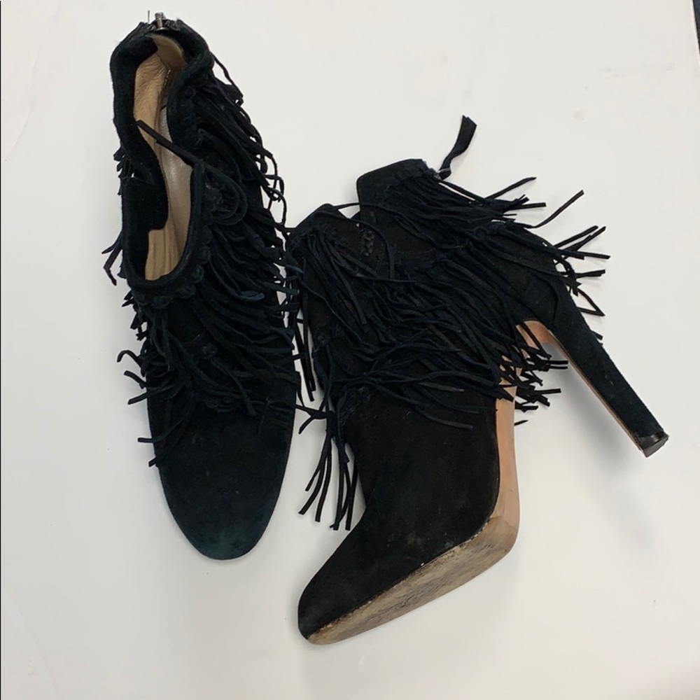 Jean Michel Cazabat fringe suede heeled boots